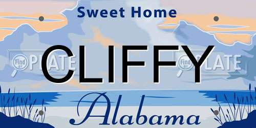 CLIFFY Alabama License Plate