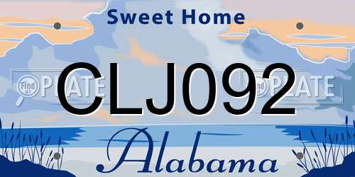 CLJ092 Alabama License Plate