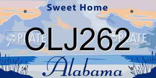 CLJ262 Alabama License Plate