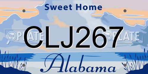 CLJ267 Alabama License Plate