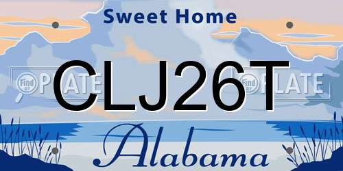 CLJ26T Alabama License Plate