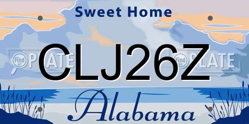 CLJ26Z Alabama License Plate