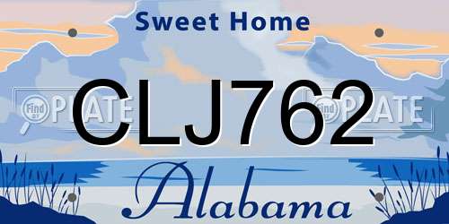 CLJ762 Alabama License Plate