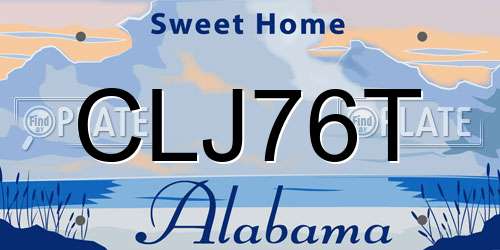 CLJ76T Alabama License Plate