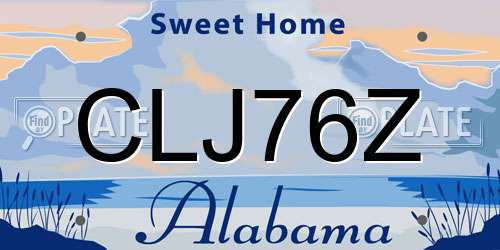 CLJ76Z Alabama License Plate