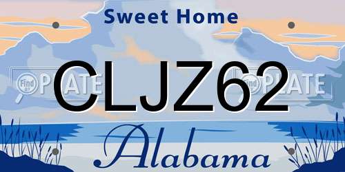 CLJZ62 Alabama License Plate