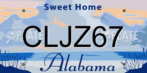 CLJZ67 Alabama License Plate