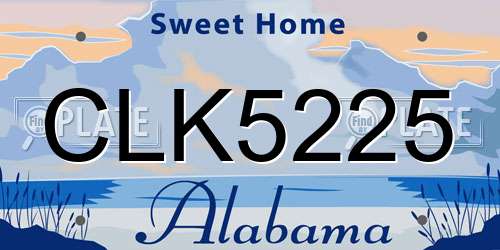 CLK5225 Alabama License Plate