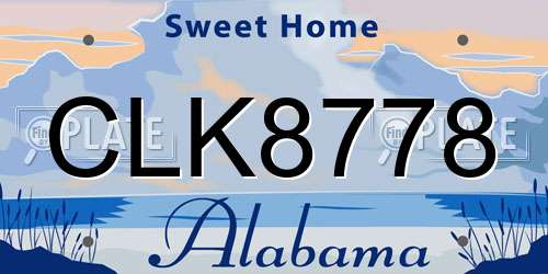 CLK8778 Alabama License Plate