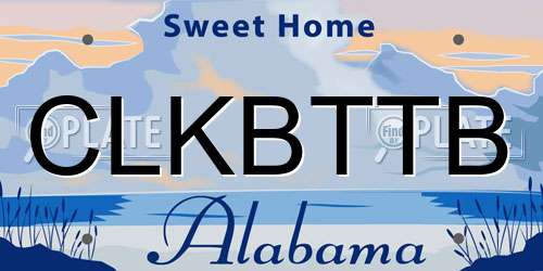 CLKBTTB Alabama License Plate