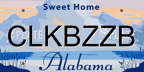 CLKBZZB Alabama License Plate
