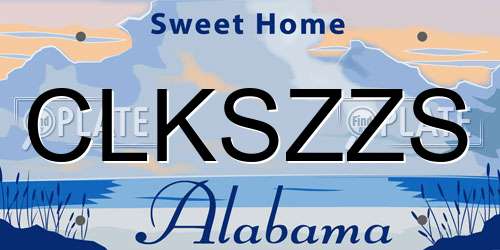 CLKSZZS Alabama License Plate