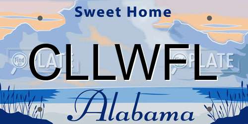 CLLWFL Alabama License Plate