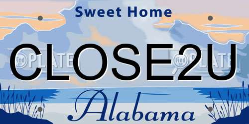 CLOSE2U Alabama License Plate