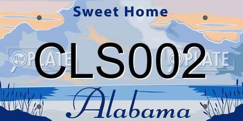CLS002 Alabama License Plate