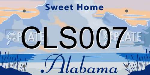 CLS007 Alabama License Plate