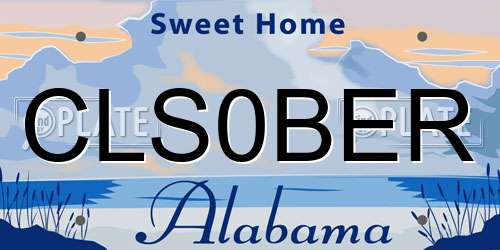 CLS0BER Alabama License Plate