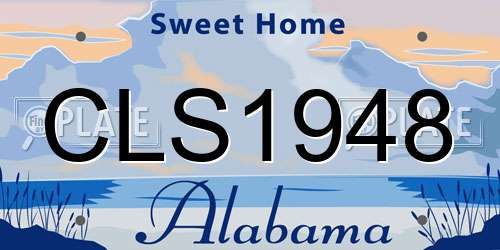 CLS1948 Alabama License Plate