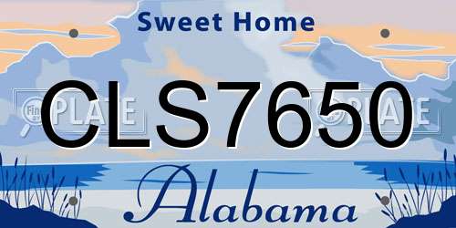 CLS7650 Alabama License Plate