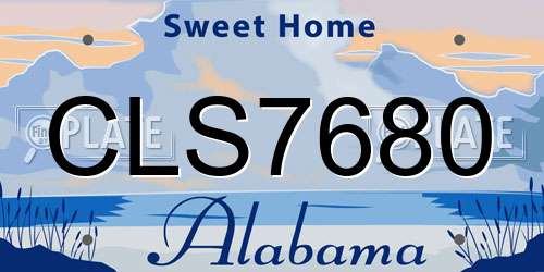 CLS7680 Alabama License Plate