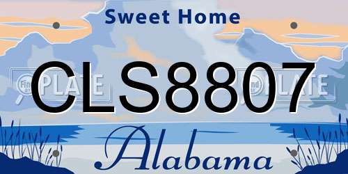 CLS8807 Alabama License Plate