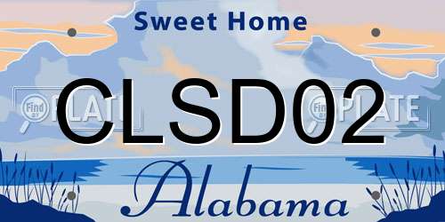 CLSD02 Alabama License Plate