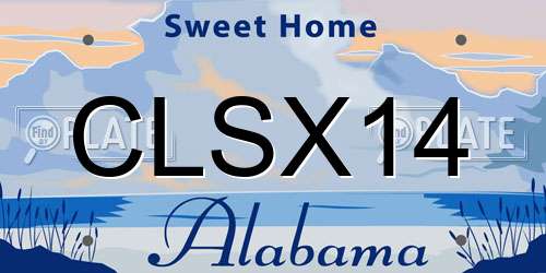 CLSX14 Alabama License Plate