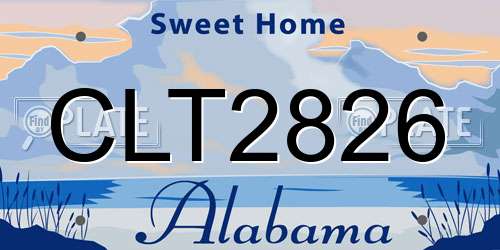 CLT2826 Alabama License Plate