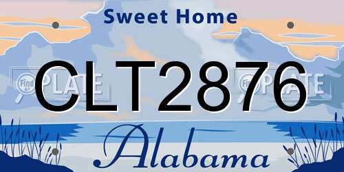 CLT2876 Alabama License Plate