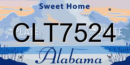 CLT7524 Alabama License Plate