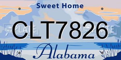 CLT7826 Alabama License Plate