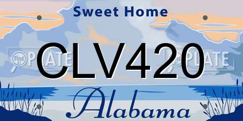 CLV420 Alabama License Plate