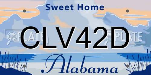 CLV42D Alabama License Plate