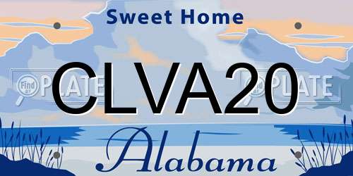 CLVA20 Alabama License Plate