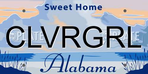 CLVRGRL Alabama License Plate