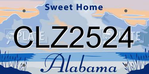 CLZ2524 Alabama License Plate