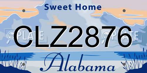 CLZ2876 Alabama License Plate