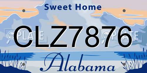 CLZ7876 Alabama License Plate