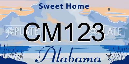 CM123 Alabama License Plate