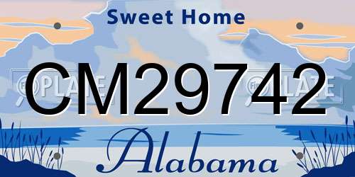 CM29742 Alabama License Plate