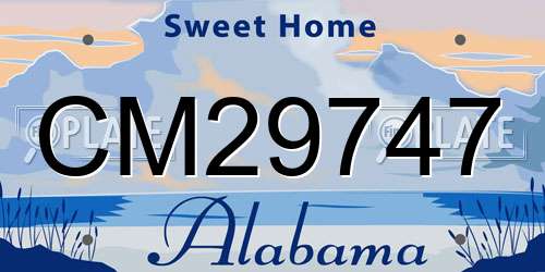 CM29747 Alabama License Plate