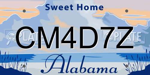 CM4D7Z Alabama License Plate