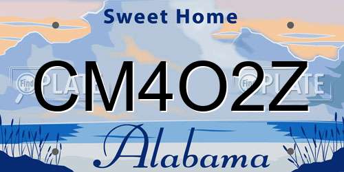CM4O2Z Alabama License Plate