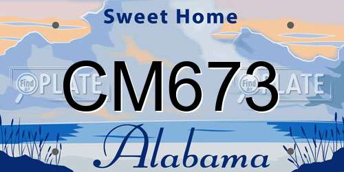 CM673 Alabama License Plate