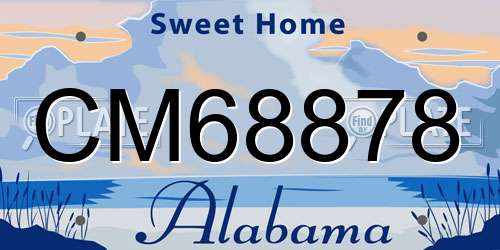 CM68878 Alabama License Plate