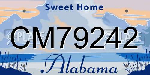 CM79242 Alabama License Plate