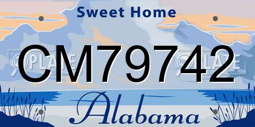 CM79742 Alabama License Plate