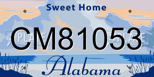 CM81053 Alabama License Plate