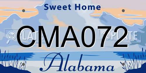 CMA072 Alabama License Plate