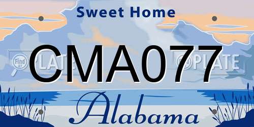 CMA077 Alabama License Plate